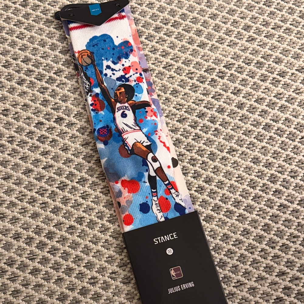 Collectible Julius Erving stance socks